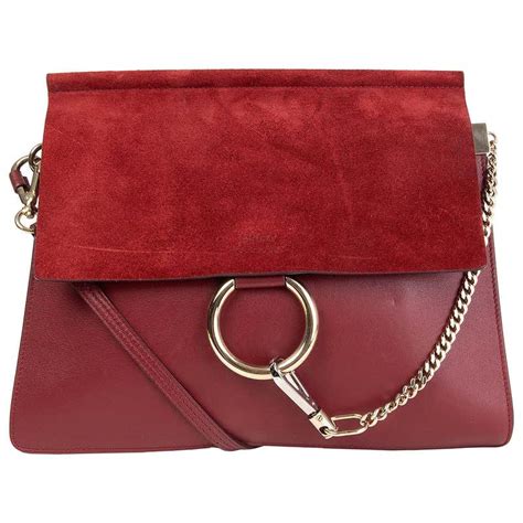 chloe faye bag burgundy|Chloé Faye Shoulder Bag .